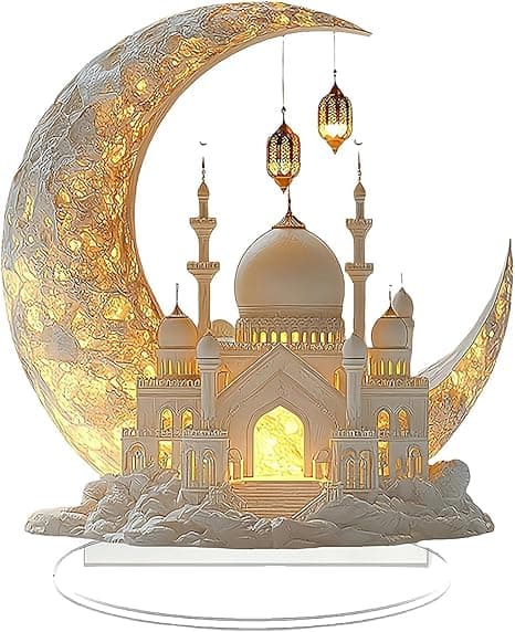 Eid Mubarak Table Decoration, Eid Mubarak Acrylic Name New Castle Ramadan Decoration