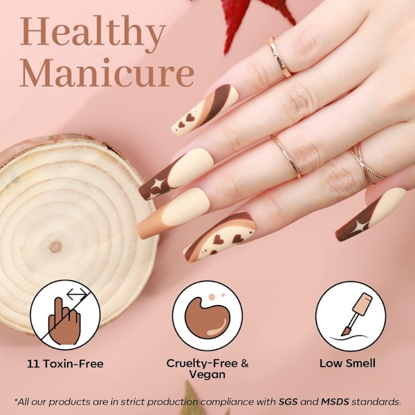 Gel nagellackset, 6 nude bruna neutrala färger Skalac UV gel nagellack set Soak Off