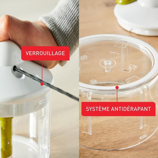 Manuell mathackare och mixer med blad i rostfritt stål för grönsaker, 500 ml