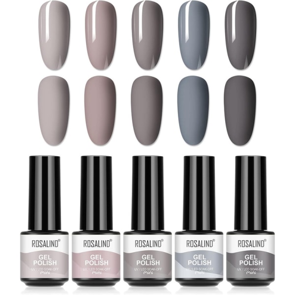 UV-nagellack 5 färger grå Scalac nagellack