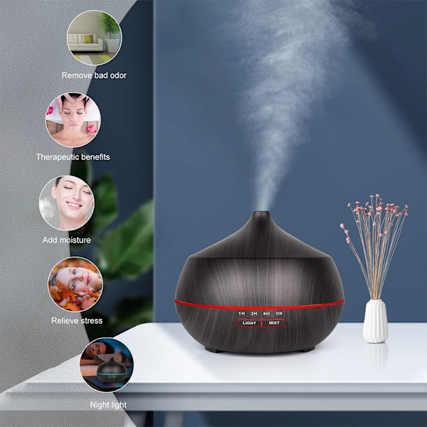 Ultrasonic Essential Oil Diffuser: 400ml Scent Diffuser Aromatherapy Nebulizer Scent Lamp Wood Air