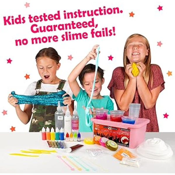 Mini enhörning slime-kit för flickor, barn kan göra fantastiskt glittermoln slime