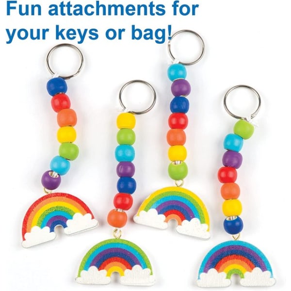 Nyckelring & väska Smycken Hantverk Set Rainbow" trä för dekoration