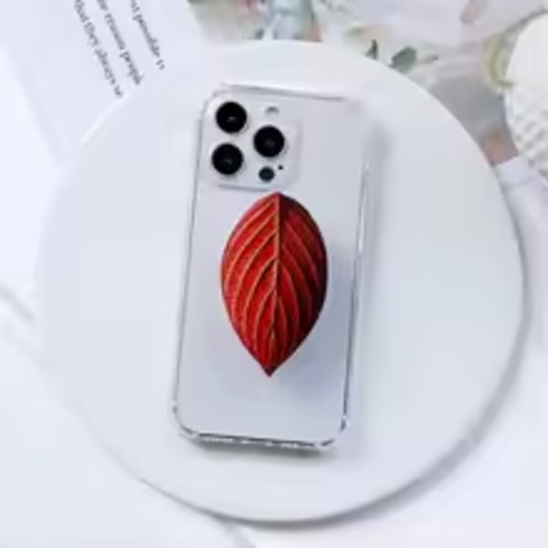 Socket Folding Grip Tok Pretty Leaf Acrylic Phone Holder For iPhone13 Universal Phone Bracket