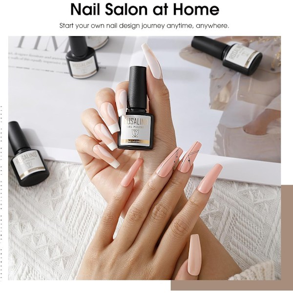 Gel nagellack kit 40 flaskor inklusive topplack, baslack gel nagellack UV LED 10ml 36 färger