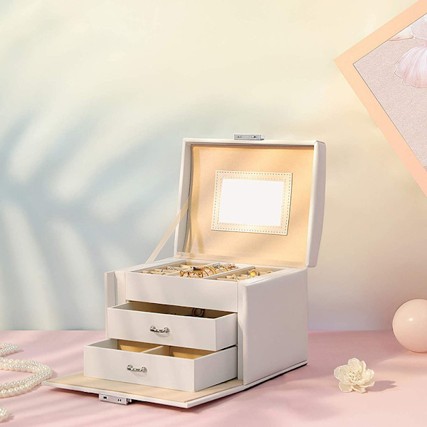 Jewellery Box, Travel Jewelry Case, Portable Lockable Jewellery Box