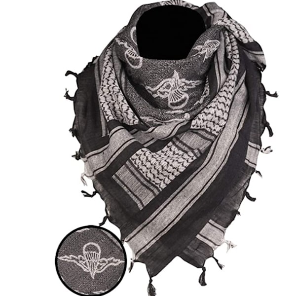 Palestinasja-halsduk Paratrooper svart/vit