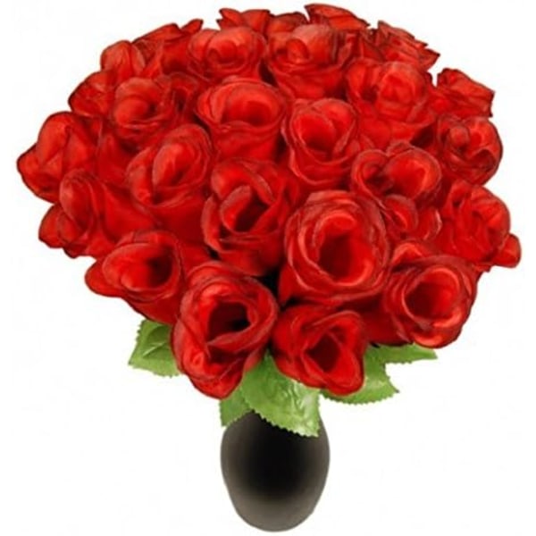 72st Häckar 26cm Rosor Röda Konstgjorda Blommor Siden Blommor Röda Rosor