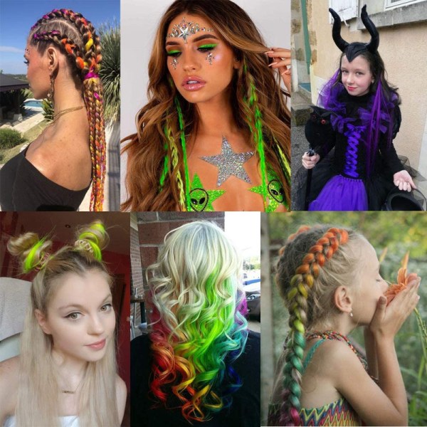 Färgat hårförlängning, 10 ST Ljuslila hårstycke för tjejer