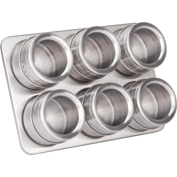 Högkvalitativa kryddglas Ø 6,3 x 4,8 cm, med spridningsinsats, runda, kryddburkar, set om 6 st.