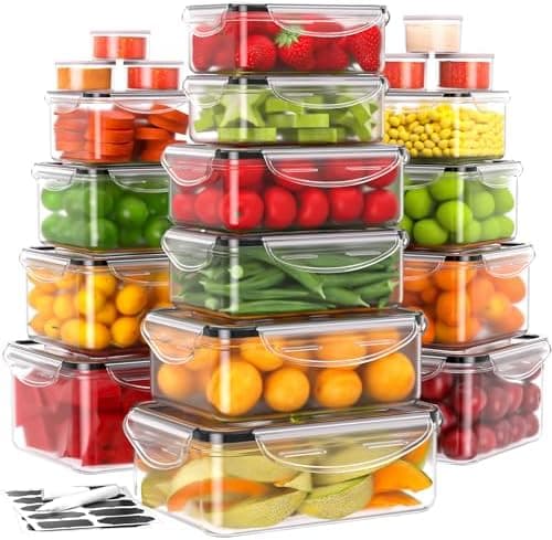 Food Storage Container with Lid Set, 40 Pieces, Leakproof Food Container Set for Kitchen
