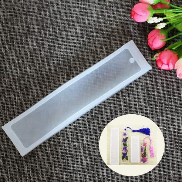 2pcs Resin Molds Set Bookmark Epoxy DIY Rectangle Silicone Mold Making Epoxy Resin Jewelry Craft Tools