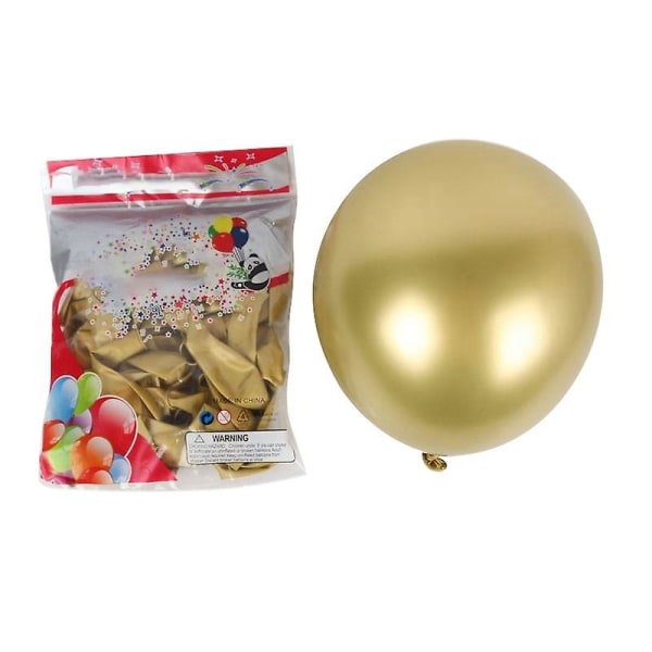 50 st 10 tums metallballonger Tjock krom glänsande metall pärlballongballonger för - guld