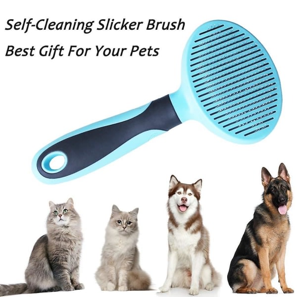 Cat Brush Soft Dog Grooming Tool fjerner selvrensende løs underuld