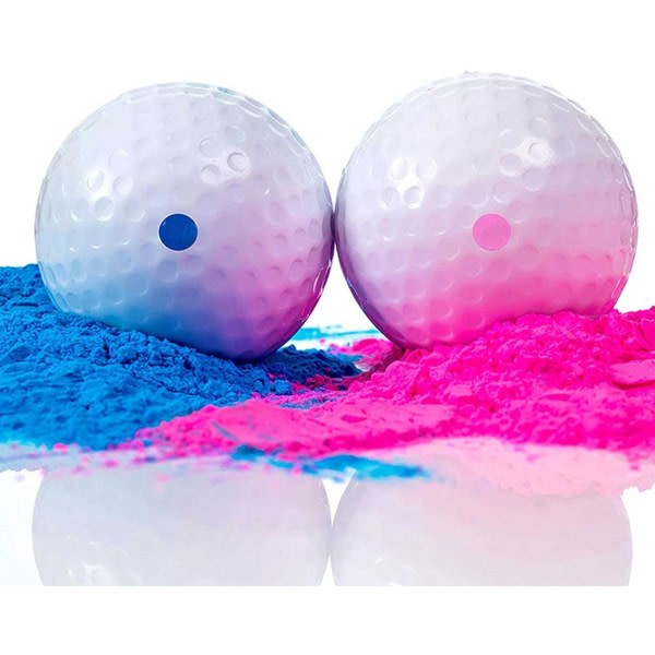 Gender Reveal Golf, Explosiva Golfbollar Sæt | Blue and Pink Powder Kit, eksploderende prankgolfboller, Gender Reveal Games