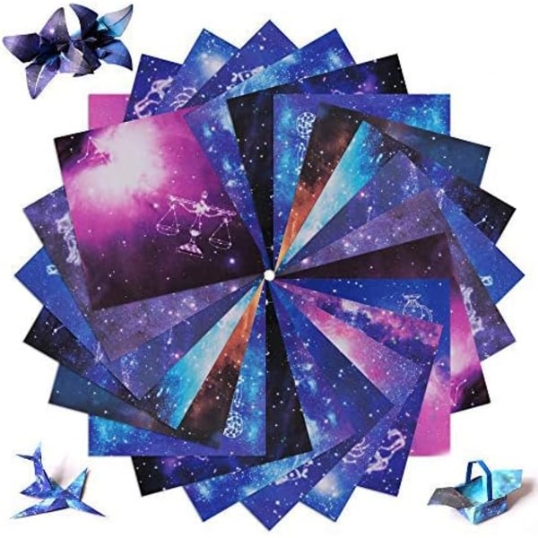 Dobbeltsidet Origami, Night Sky Constellation Kids Craft Paper, 2
