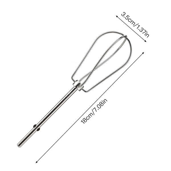 2-pakke rustfritt stål visp, svingbar