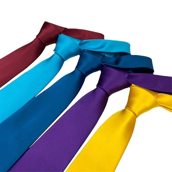 Polyester garn slips ren farge slips herre slips (kongeblå)