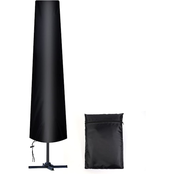 Rakt parasollovertræk Ø 300 cm, 210D Oxford beskyttende cover til parasol med opbevaringspose, vejrbestandigt, UV-bestandigt, snebestandigt