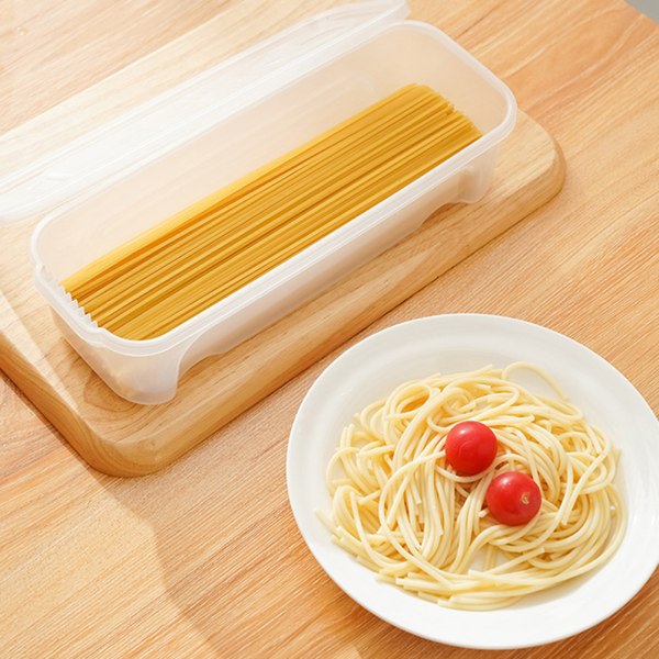 Pastakokare i mikrovågsugn med avloppshål Multifunktionell pastaförvaringslåda för kök Transparent