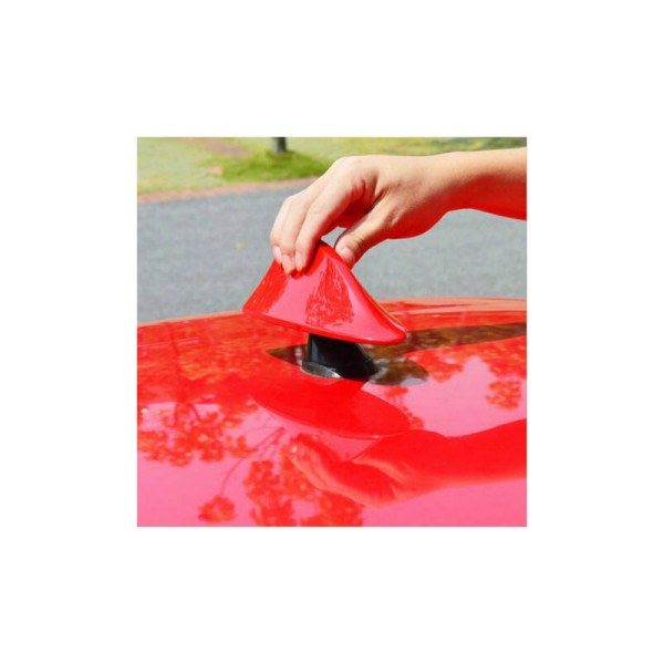 DOPA Car Shark Fin Shark Antenn Universal vanntät biltaksradioantenn FM-radioantenn med vanntät självhäftande bas (rød)
