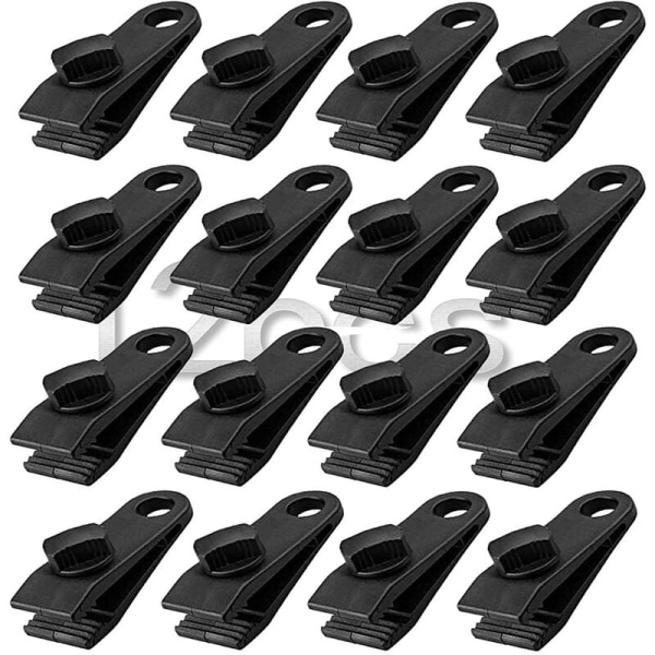 12 stk Tarp Clips, Heavy Duty Tarp Clips Sæt Instant Awn