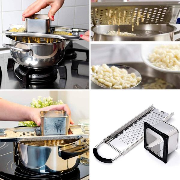 Spaetzlepress, Rivjärn, Högkvalitativ Skivare, Skivare i Rostfritt Stål, för Pasta (för Grytor med en Diameter på upp till 30 cm)