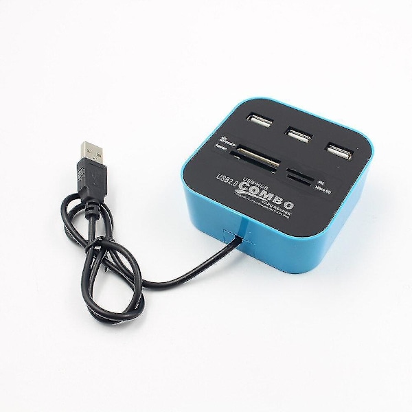 USB 2.0-hub Combo Allt-i-ett multi med 3 porte til MMC / M2 / MS til iPhone Xiaomi