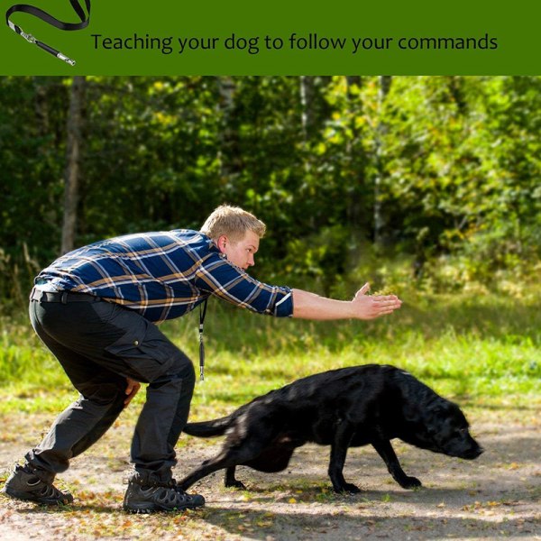 Hundvisslar Justerbar ton för att skydda skällande Professionellt träningsverktyg för hundträning med svart koppel Svart