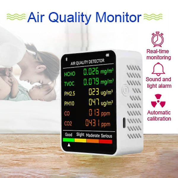 6 In 1 Pm2.5 Pm10 Hcho Tvoc Co Co2 Multifunctional Air Qual
