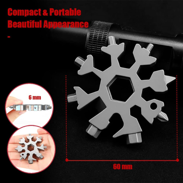 18 i 1 multi-værktøj Snowflake Floco skruenøgle