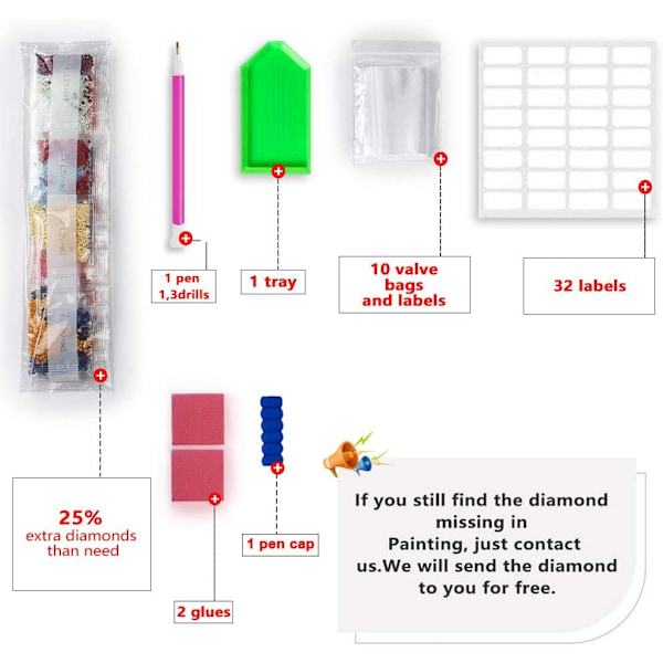 DIY-timanttimaalaussarja aikuisille, Snowfield Santa Claus 5D Art Full Round Diamond Drill Kit 15,8x11,8 tuumaa Sunmostar