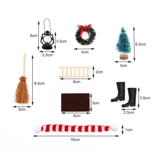 Mini husprydnad Miniatyr julscen dekor personlig rekvisita dekoration för hemträdgård stil B