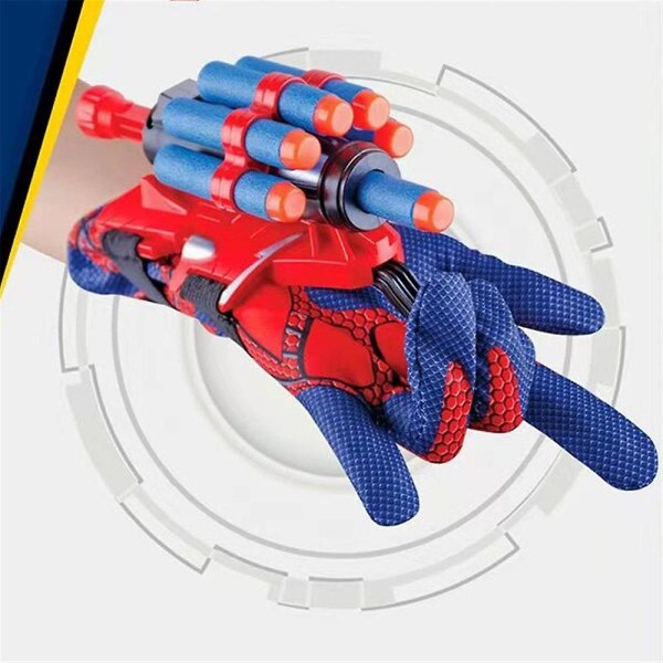 Spiderman Web Shooter Launcher Handskar Spider-men Handled Ejector Leksak Barn Pojkar Cosplay rekvisita Juontaja