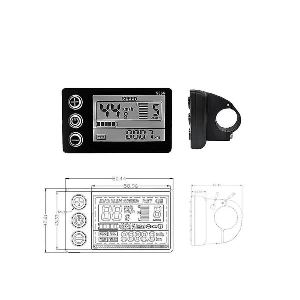 Vandafvisende LCD-skærm Instrumentpanel Elcykel Controller Elcykel