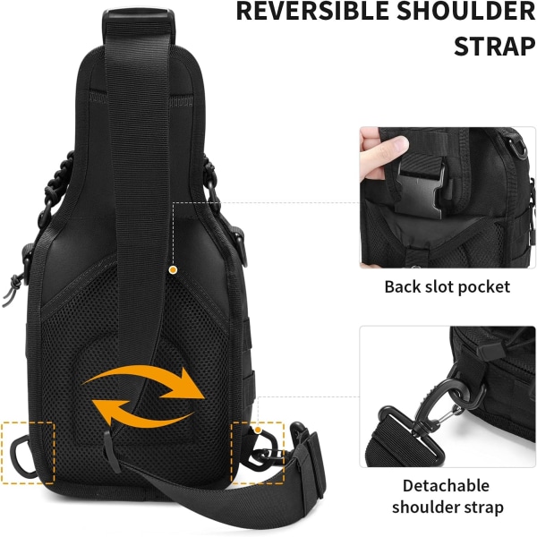 Tactical Sling Bag, Vandringsryggs?ck Chest Pack Military Backpack