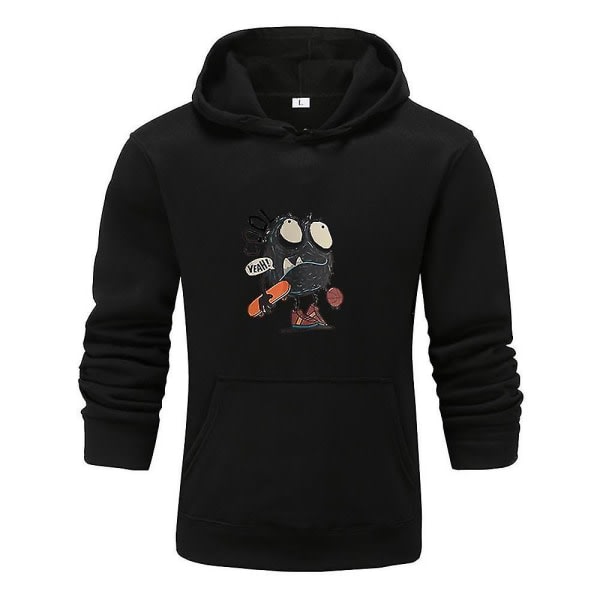 Män Casual Långärmad Hooded Sport Sweatshirt Pullover Hoodies Black XL