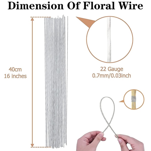 300 kappaleen kukkalanka 16 tuuman kukkalanka 22 gauge kukkalanka kukkakauppiaille Kukkakimppujen järjestely Kimppu varren vääntäminen ja tee-se-itse