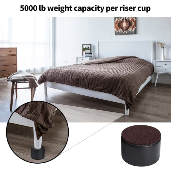 1,96" Carbon Steel Furniture Riser, 2,15" Carbon Steel Bed Riser