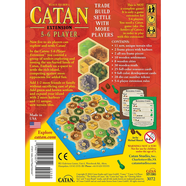 Catanin seikkailut -lautapeli aikuisille ja perheille, iältä 10+ Catan Red Expansion 5-6