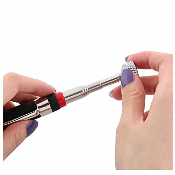 x Mini fleksibel plast neodym magnetisk pick-up værktøj Bærbar teleskopisk magnetisk pen (sort)