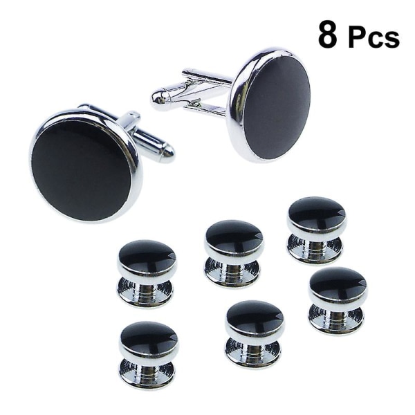 8pcs Mens Cufflinks And Studs Set For Tuxedo Shirts