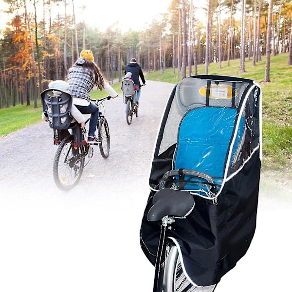 2024 Cykel Barnestols Regnskydd Vindtæt Foran Åbning Cykel Regnskydd til Bagerste Barnestole Vandafvisende Åndbar Cykel Barnestols Regnskydd Sort