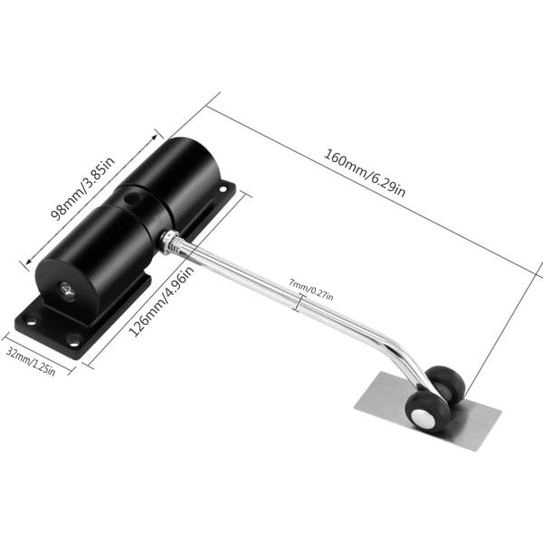 Jousikuormitettu automaattinen oven sulkija Säädettävä sinkkiseos Automa