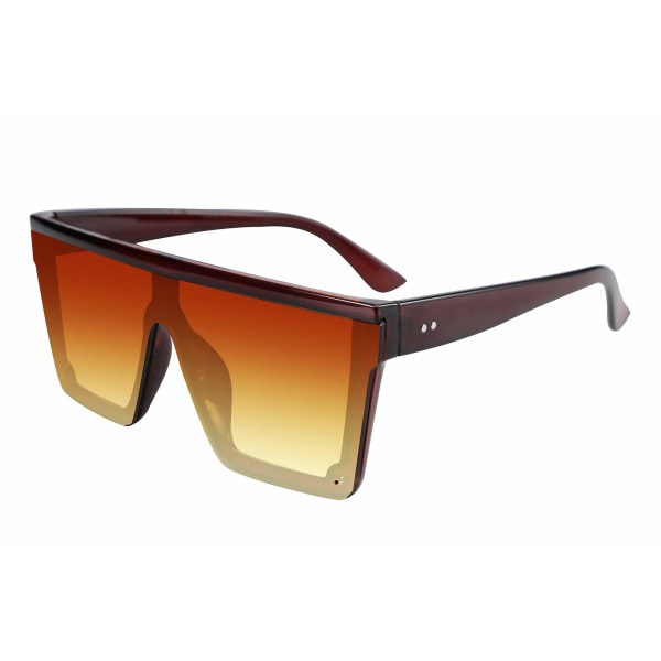 Vintage solbriller til mænd store UV400 beskyttelse integreret kantløs enkel stil flad top solbriller Kvinder rektangulære solbriller