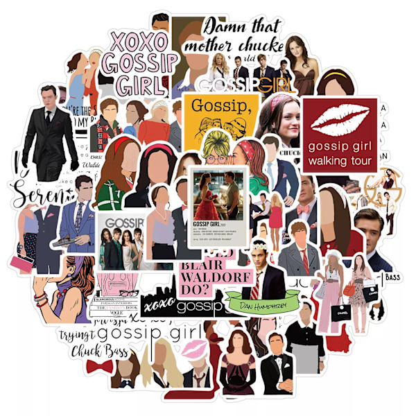50 kpl Gossip Girl Blair Serena Chuck Dan TV-Lainaukset Scrapbook Graffiti Tarrat
