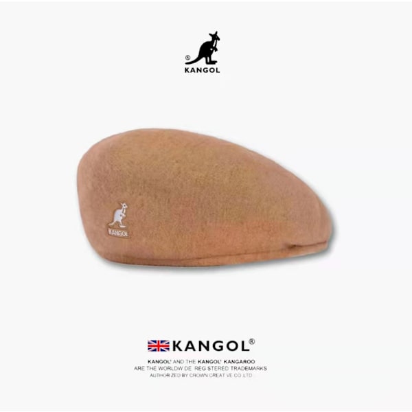 Kangol 504 Flat Cap Platt Keps Herr Dam Casual Basker Vinter Newsboy Kepsar För Män Kvinnor Khaki-Vit Kaki-vit M（56-58cm）