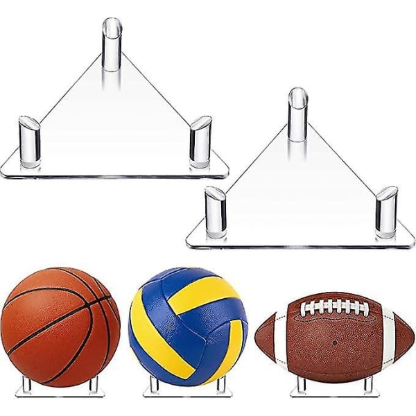 Akrylballstativholder, 2 stk sportsballoppbevaringsstativ, balldisplaystativ gjennomsiktig sportsballoppbevaringsstativ
