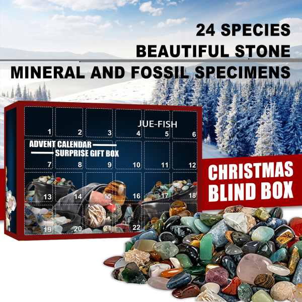 24 Grids Ore Presentbox Julnedräkningskalender Leksaker Crystal Rock Mineral Collections Present för barn Mineral