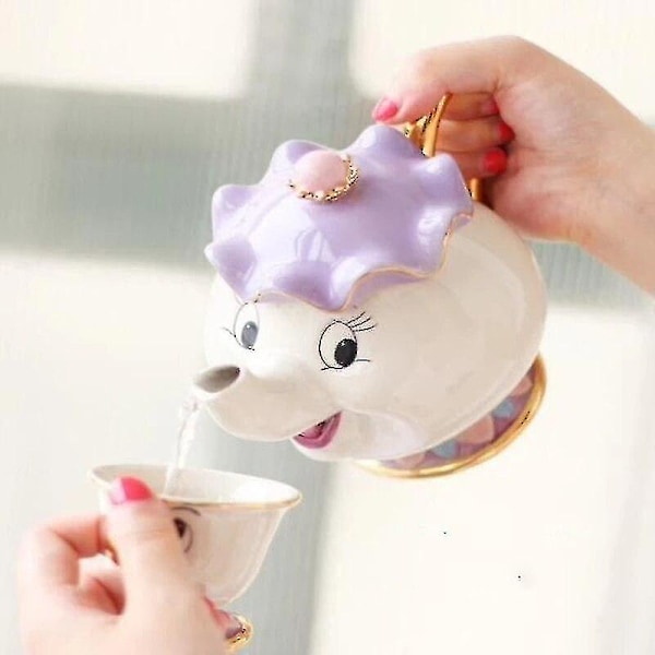 Teekanna Mugg med Skönheten och Odjuret-motiv - Mrs. Potts och Chip